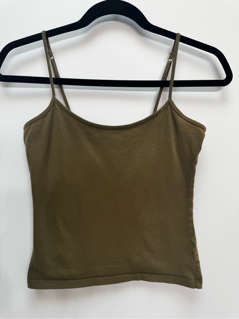 SO Olive Green Adjustable Spaghetti Strap Cami
